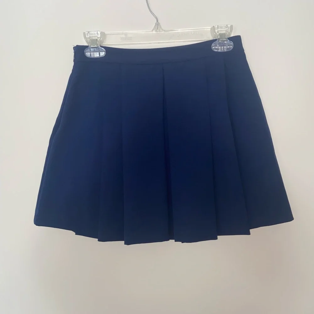Forever 21 Navy Blue Box Pleat Mini Pleated Skirt Size XS - Picture 5 of 10